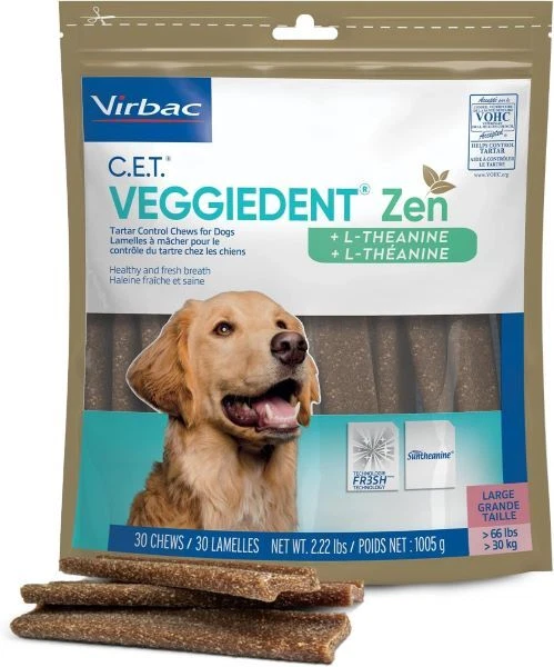 Virbac VeggieDent Zen Tartar Control Chews For Dogs, Large, 30 Count - Image 1 of 1