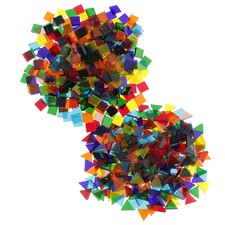 320g Colorful Triangle Square Clear Glass Pieces Mosaic Tiles Craft Tessera