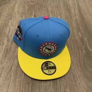 New Era Miami Marlins 10th Anniversary Blue/Yellow 59FIFTY Hat Men’s Size: 7 5/8 - Picture 1 of 5