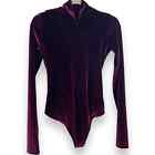 Nwt Alix Nyc S Long Sleeve Velvet Bodysuit Maroon Burgundy