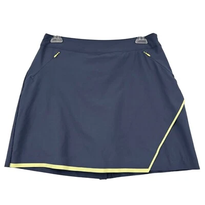 Falda corta de golf Slazenger para mujer talla 2 falda azul con pantalones cortos incorporados ribete amarillo M Foto 1 de 4
