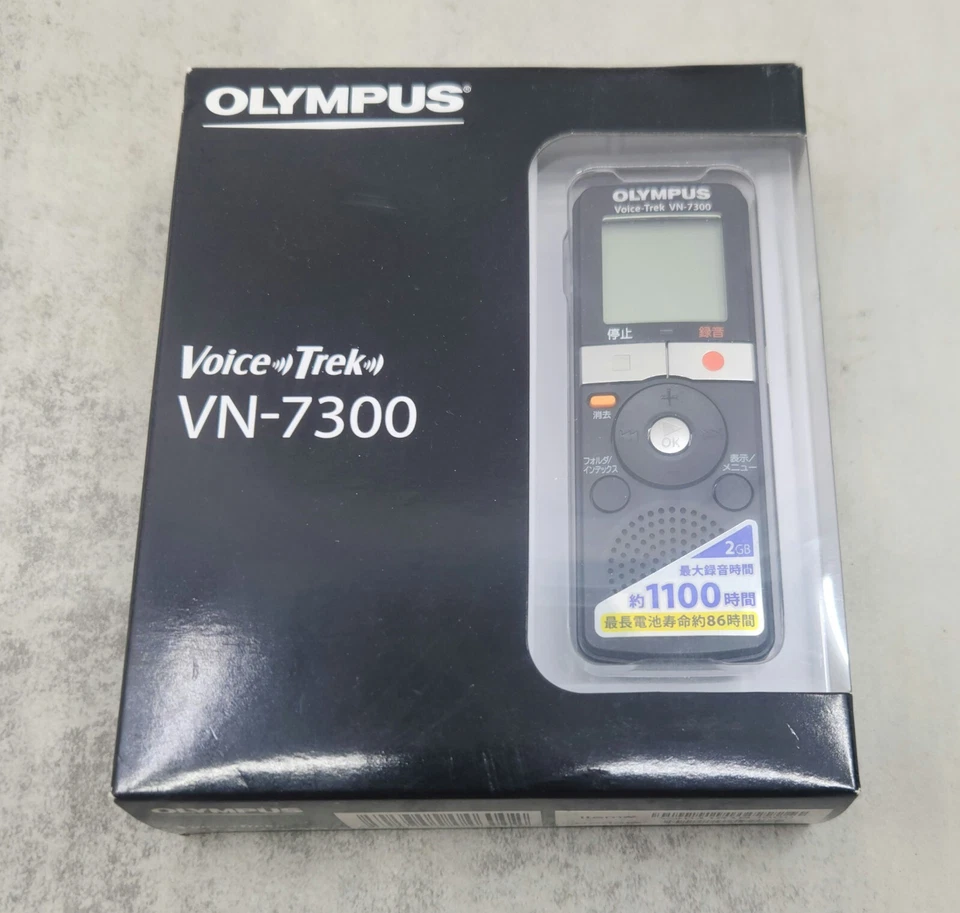 OLYMPUS Voice-Trek VN-7300 Black IC Recorder 2G Monaural Voice Easy Compact Memo - Image 1 of 4