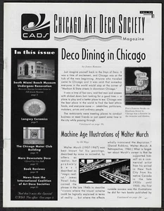 CHICAGO ART DECO SOCIETY MAGAZINE 1995: Murch, Longwy, Deco Dining, Gibson City - Picture 1 of 5