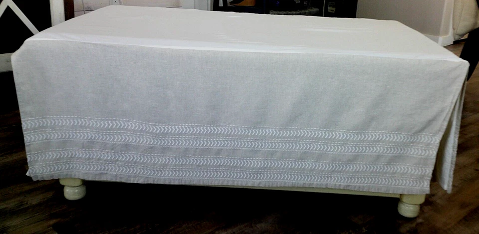 Volantes Pottery Barn Kids Dust 48X27 con paneles desplegables 16 pulgadas forrados de lino/algodón Foto 1 de 4