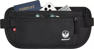Travel Money Belt - Slim Passport Holder Secure Hidden Travel Pouch with RFID Bl - Picture 1 of 7