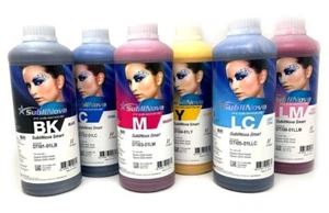 Juego de tintas de sublimación de subtransferencia de tinte Inktec de 1 litro 6 colores para impresoras Epson - Imagen 1 de 9