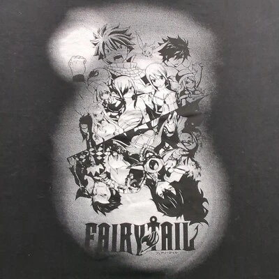 Camiseta Anime Fairy Tail Manga Corta Algodón XXLarge Blanco y Negro Gráfico 2XL Foto 1 de 4