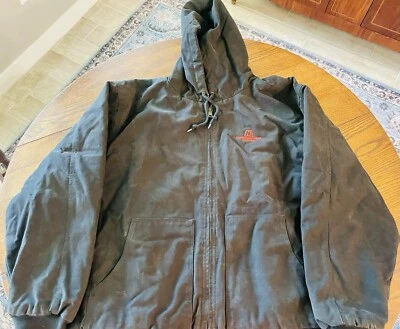 Merschman Seeds Hombre’s 2XL Pesado Exterior Negro Cremallera Capucha Chaqueta Publicidad Foto 1 de 4