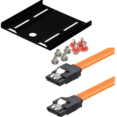 SSD Einbaurahmen 3,5" für 2,5" Festplatten Adapter + Kabel 30cm G PC Halterung ⬛ - Bild 1 von 3