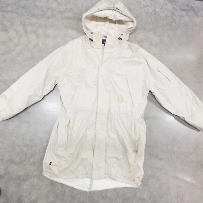 Винтажный Tommy джинсы парка мужской очень большой бежевый 90-х Feild куртка с капюшоном - Изображение 1 из 4