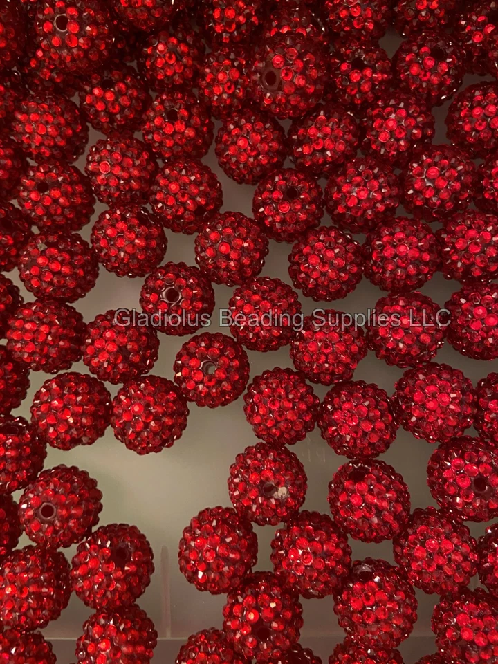 25 piezas cuentas acrílicas de diamantes de imitación rojos de 20 mm - cuentas de chicle - cuentas gruesas -  Foto 1 de 1