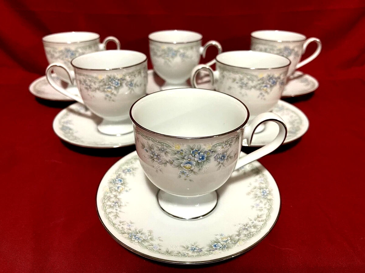 Noritake 3063 Limerick 12 pc. Set Of 6 Each Floral Footed Cups