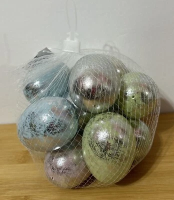 Estilo Vintage Primavera Pascua Plata Pastel Lámina Huevos Cuenco Relleno Decoración 12 piezas NUEVO Foto 1 de 2