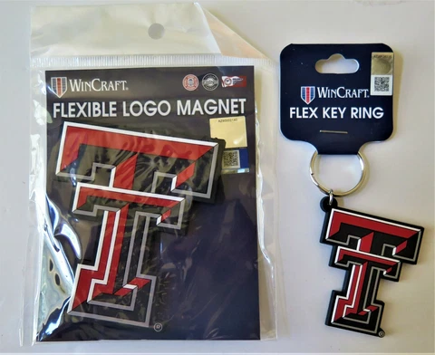 TEXAS TECH RED RAIDERS, FLEXIBLE MAGNET AND KEY RING FROM WINCRAFT (ONE EACH) Cover