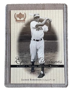 1999 UD Century Legends Epic Milestones #EM2 Jackie Robinson Dodgers