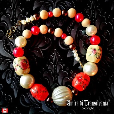 Collar Mujer Joyería Lujo Vintage Cuentas Moda Accesorios Grueso Brutalista Foto 1 de 4