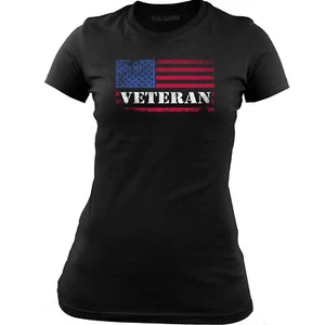 Damen-T-Shirt Veteran Distressed amerikanische Flagge - Bild 1 von 6