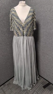 Lovedrobe Luxe Sequin Tulle Maxi Dress Grey UK 22 DAMAGED LN051 HH 12 - Picture 1 of 6