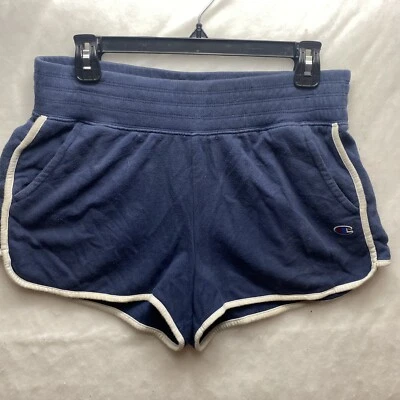 Pantalones cortos de algodón azul con cordón Champion talla L para mujer Foto 1 de 4