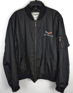 Chaqueta de aviador Corvette C6 2005-20013 para hombre 2XL negra con logotipo bordado de nailon - Imagen 1 de 8
