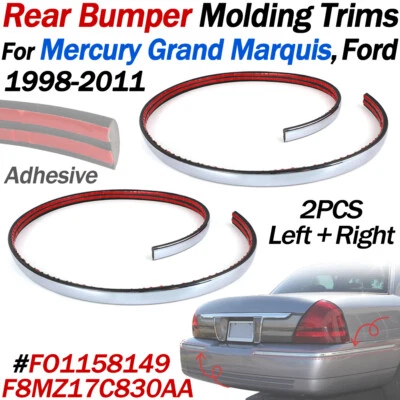 2X molduras de parachoques trasero Mercury Grand Marquis 1998-2011 F8MZ17C830AA Foto 1 de 4