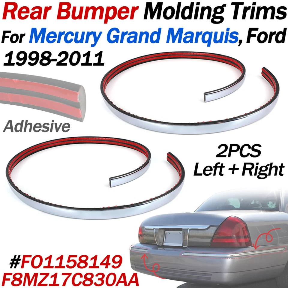 2X molduras de parachoques trasero Mercury Grand Marquis 1998-2011 F8MZ17C830AA Foto 1 de 4