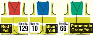 Two Coloured Reflective Vest Yellow Blue Green Red Waistcoat Visibility Class 2 - Picture 1 of 1