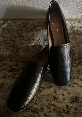 $129,95 Mocasín Paolo Missy Mujer Estampado Cuero NEGRO TALLA 8,5 Nuevo Foto 1 de 4