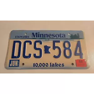 Collectable real metal license plate MN "DCS 584". Great for a shop or man cave - Picture 1 of 2