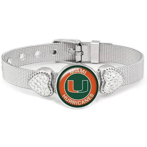Special Miami Hurricanes Womens Adjust Silver Bracelet Jewelry Gift D26 Cover
