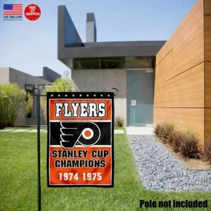 Bandera de jardín y bandera de yarda de los Philadelphia Flyers 2 veces Stanley Cup Champions - Imagen 1 de 5