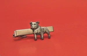 Staffordshire Bull Terrier Motif Tie Clip Man's Gift Vet Pet Father Staffie Gift - Picture 1 of 3