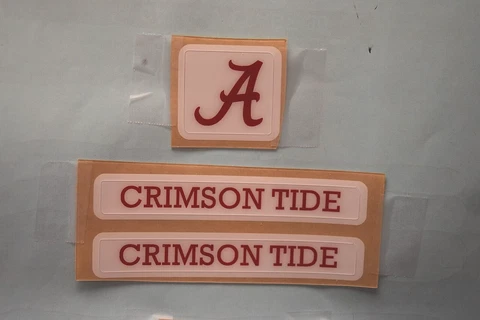 Alabama Crimson Tide  football helmet Chinstrap and Cup decal set - 20 mil Cover