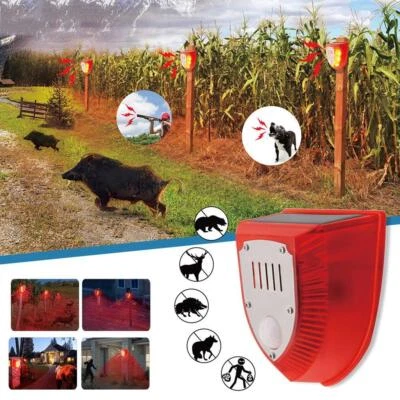 Solar Alarm LED Light Solar Strobe Light Wireless Motion Sensor Outdoor X7D7 - Image 1 of 4