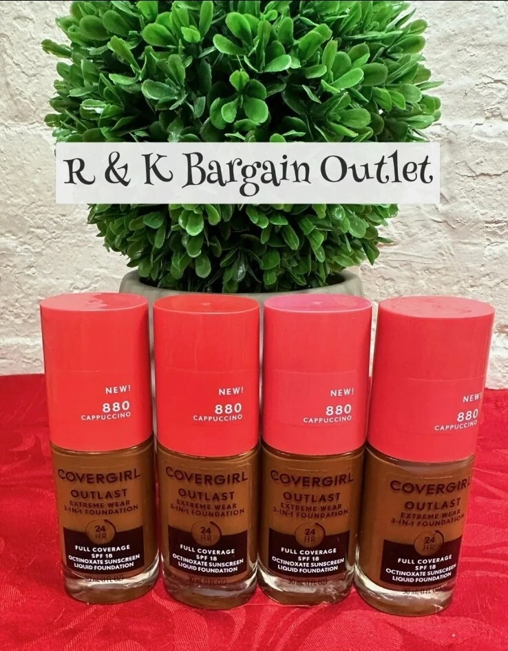 COVERGIRL Outlast Extreme Wear 3-in-1 Foundation 880 Cappuccino 1oz Ea 4pcs  - Image 1 of 1
