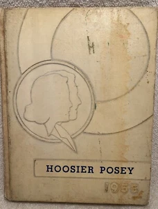 1955 Yearbook Hoosier Posey High School Grades 1 To 12 Poseyville IN No Writing - Picture 1 of 4