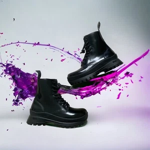 NIB Stella McCartney Trace Brushoff Combat Boots Size 38 $725 - Picture 1 of 6