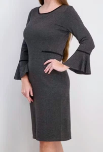 CALVIN KLEIN Sz XL Bell Sleeve Sweater Dress NWT Gray - Picture 1 of 6