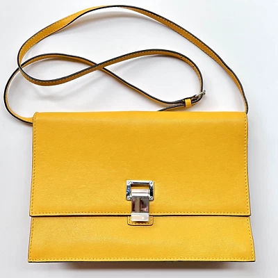 Bolso de Almuerzo Proenza Schouler Amarillo Caléndula Cuero Texturizado Bolso de Hombro - Auténtico Foto 1 de 4