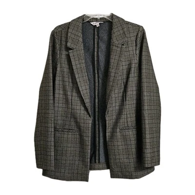 Chaqueta Blazer Nanette Lepore Para Mujer Tostada Mediana Multicolor A Cuadros Clásica Usada en Excelente Condición  Foto 1 de 4