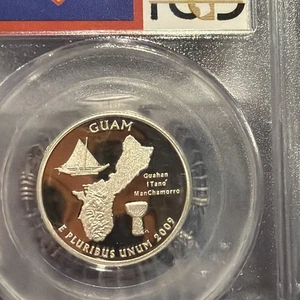 2009 S 25C Silver Guam Quarter PCGS PR69DCAM PR10 - Picture 1 of 3