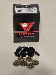 Vicar 10128 Black Enamel Caps 100/box - Picture 1 of 2