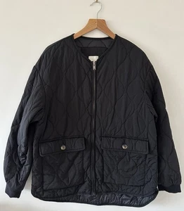 Joie gesteppte schwarze gefütterte Damenjacke mit durchgehendem Reißverschluss Medium Fronttaschen - Bild 1 von 6