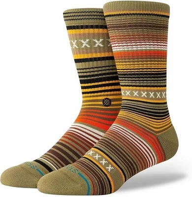 NUEVO CON ETIQUETAS Para hombres Grandes 9-13 LG Stance Curren St Rayas Crew Calcetines Colección L Naranja Foto 1 de 4