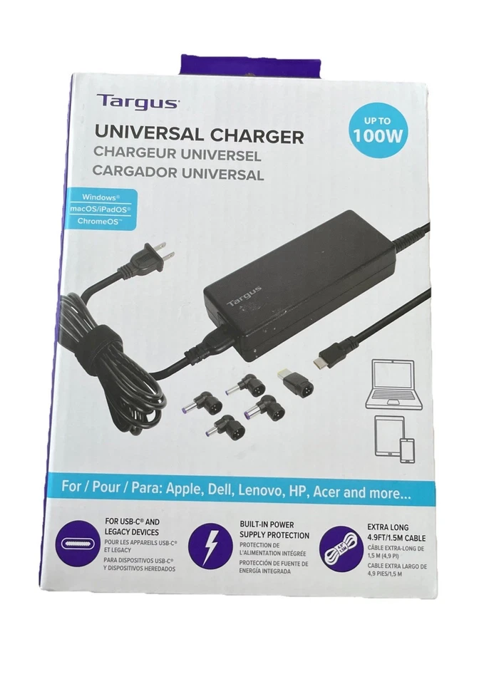 Targus Universal Charger Including All USB-C Devices - Black: Outlet Adapter 4.5 - Image 1 of 2