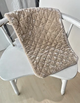 Bella Notte Silk Velvet Quilted Kidney Throw Pillow Sham in Pearl, New with Tags - Image 1 of 4