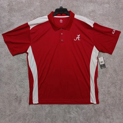NUEVO CON ETIQUETAS Alabama Crimson Tide Polo Para Hombres 2XL Rojo Bloques de Color Rendimiento NCAA Foto 1 de 4
