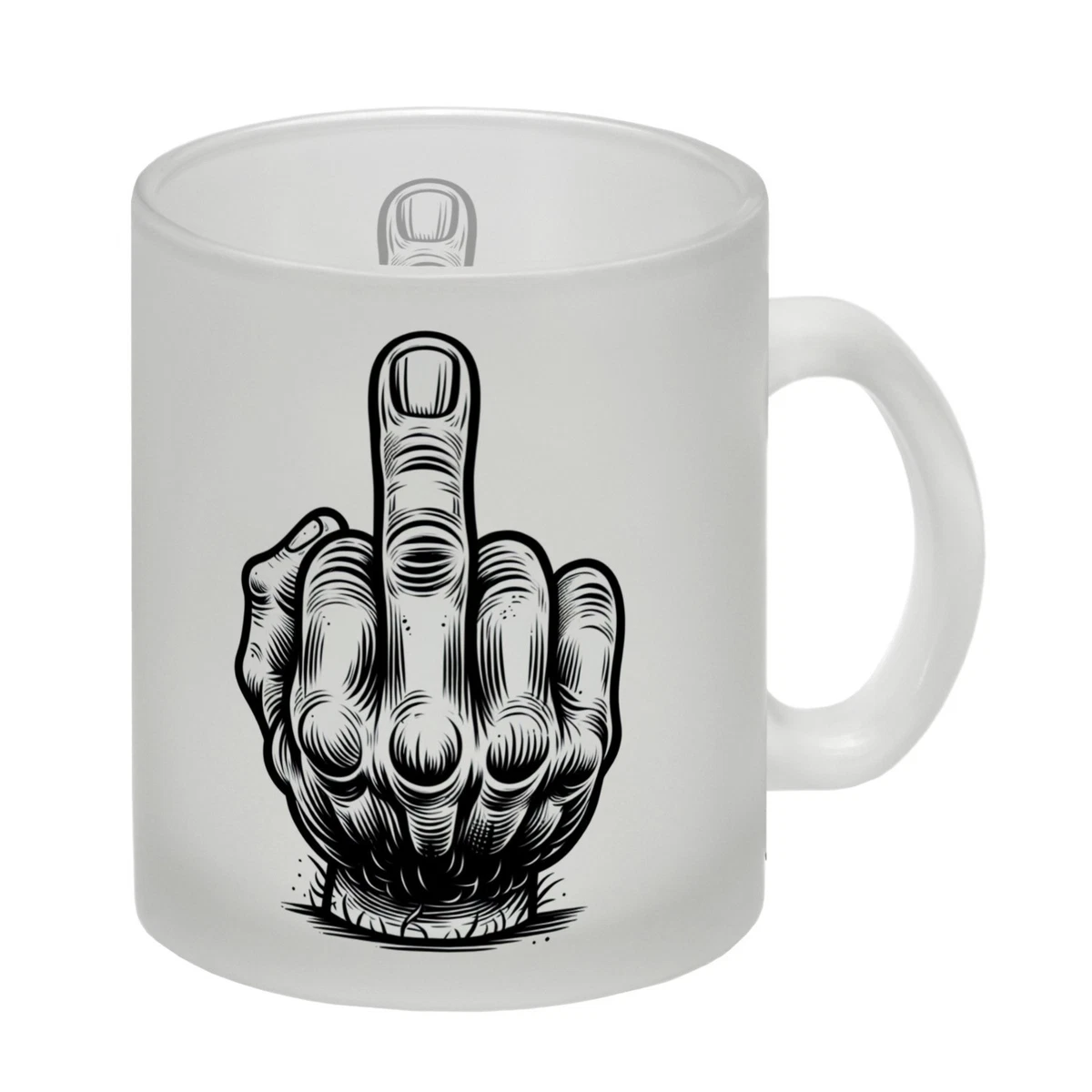 FYNGERS Porzellan-Becher Mit Handzeichen – 330 Ml, Matt, Spülmaschinenfest, Geschenkidee