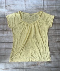 ANN TAYLOR LOFT TALLA M AMARILLO MANGA CORTA TOP - Imagen 1 de 3
