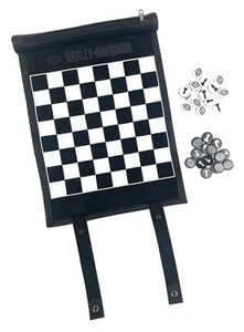 Harley-Davidson Off Road Chess & Checkers Traveling Roll-up Game Set - Black - Picture 1 of 3